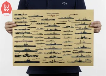 Régi Katonai Tengeri Hajó Poszter második világháború amerikai Egyesült Államok haditengerészetének Plakátok lakberendezés Bár Dekoráció