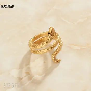 SOMMAR 2021 új trend Arany Töltött méret 6 7 8 Asszony gyűrűk Állat zodiákus kígyó-férfi gyűrű varázsa