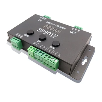 SP201E DMX512 DC5-24V Dekóder Pixel RGB IC SPI Jel Címezhető 5 Csatorna LED Vezérlő WS2812B WS2811 LED Szalagok