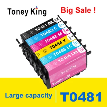 Toney Király T0481 - T0486 Tinta Patron Epson Stylus Photo R200 R300 R340 R300 R300M R320 RX500 RX600 RX620 RX640 Nyomtató