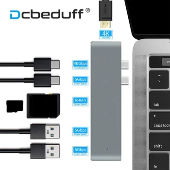 USB 3.1 Típus-C-Hub-HDMI Adaptert, 4K Thunderbolt 3 Dokkoló USB-C Hub TF SD Olvasó PD 3.0 A Telefon MacBook Pro/Levegő C-Típusú