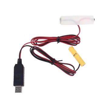 USB-Hálózati átalakítás 1,5 V Dual AA AAA Akkumulátor Eliminator Helyettesítheti 1db Akkumulátor Megszüntetése Kábel vezeték