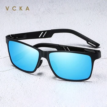 VCKA Trend Stílus Alumínium-Magnézium Üveg Szögletes Férfi Napszemüveg Polarizált napszemüvegek Férfi Sport Szemüvegek Oculos de sol