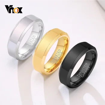 Vnox 100% - os Wolfram-Karbid Férfiak, Esküvői Zenekarok, Gyűrű, 6 mm Széles Alkalmi Esküvői Gyűrűk, Férfi Ékszer, homem anillos