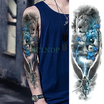 Vízálló Ideiglenes Tetoválás Matrica Angyal szárny tigris virág teljes kar nagy méretű hamis tatto flash tetoválás ujja tato férfiak nők