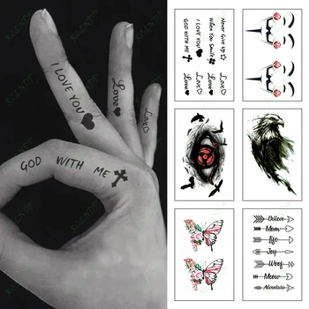 Vízálló Ideiglenes Tetoválás Matrica Nyíl Minták Hiszem, Mon Öröm angol Szó Betű Flash Tetoválás Hamis Tatto a Nők, Férfiak