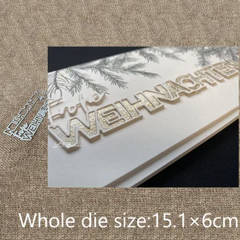 XLDesign Kézműves fémforgácsolási Meghal stencil penész német Boldog Karácsonyt levelet scrapbook Album Papír Kártya Kézműves Dombornyomás meghalni darabok
