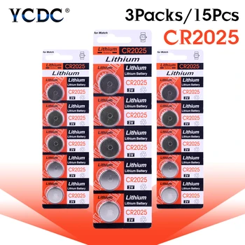YCDC 15x 3V Lithium Gomb, gombelem 2025 CR2025 BR2025 DL2025 KCR2025 L12 Eldobható Elemek Nézni Távoli