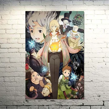 Északi Kép lakberendezés Vászon Howl No Ugoku Shiro a Mozgó Kastély Anime Manga Festmény Wall Art Nyomtatás Poszter Nappali
