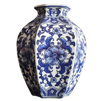Évjárat lakberendezés Kerámia Virág Vázák Otthonok Antik Hagyományos Kínai Kék-Fehér Porcelán Váza Virágot Art Home
