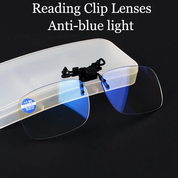 Új Smart Clip Lencse Olvasó Szemüveg Férfi Keret Nélküli Objektívek Olvasás Napszemüveget Dioptria Nagyító Szemüveg +1.0 +4.0 Doboz