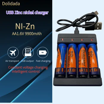 Új ZI-Zn AA újratölthető akkumulátor 1.6V9900mah, a töltés sokkal stabilabb, valamint az élettartama hosszabb ,töltővel