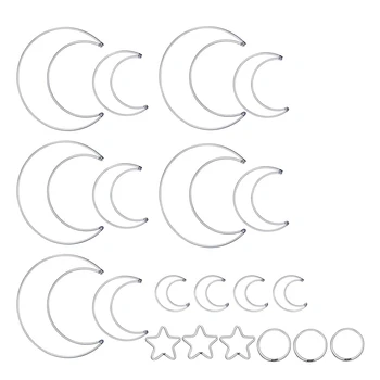20 Db Hold álomfogó Gyűrű Karika Hold, Csillag, Kör, Makramé Gyűrűk DIY Kézműves álomfogó Készítése