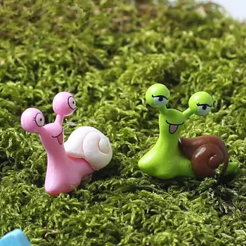 Haza Bonsai Díszek Moss Micro Táj Rajzfilm Csigák Tündér Kert Miniatűr Figurákat Jardin Terrárium Berendezés