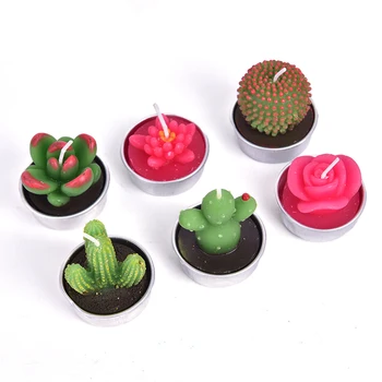 Illatos Gyertyák Kreatív 3D Kaktusz Gyertya Szimulált Növények Füstmentes Illatos Gyertya Valentin Nap Ajándék, lakberendezési 1DB
