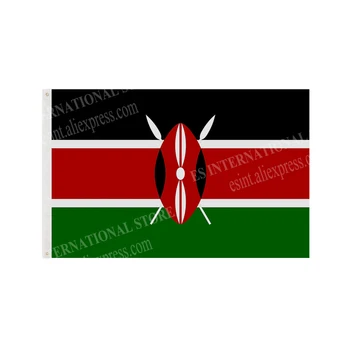 Kenya Zászló Nemzeti Poliészter Banner, Flying 90 x 150cm 3 x 5ft Zászlót A Világ Minden Tájáról Világszerte Kültéri