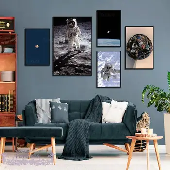 Űrhajós A Holdon Vászon Festmény Halszem Megtekintése Ház Képeket Wall Art Poszter, Nyomatok Modern lakberendezési Ajándék